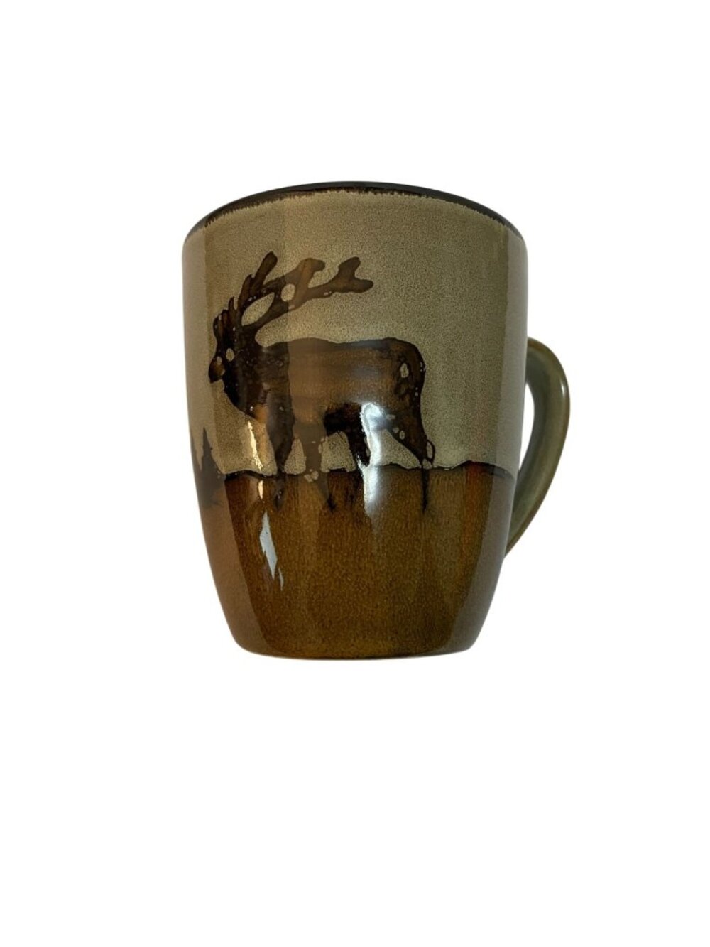 Set Of Four Better Homes & Gardens Roaming Elk Design Mugs - 10oz